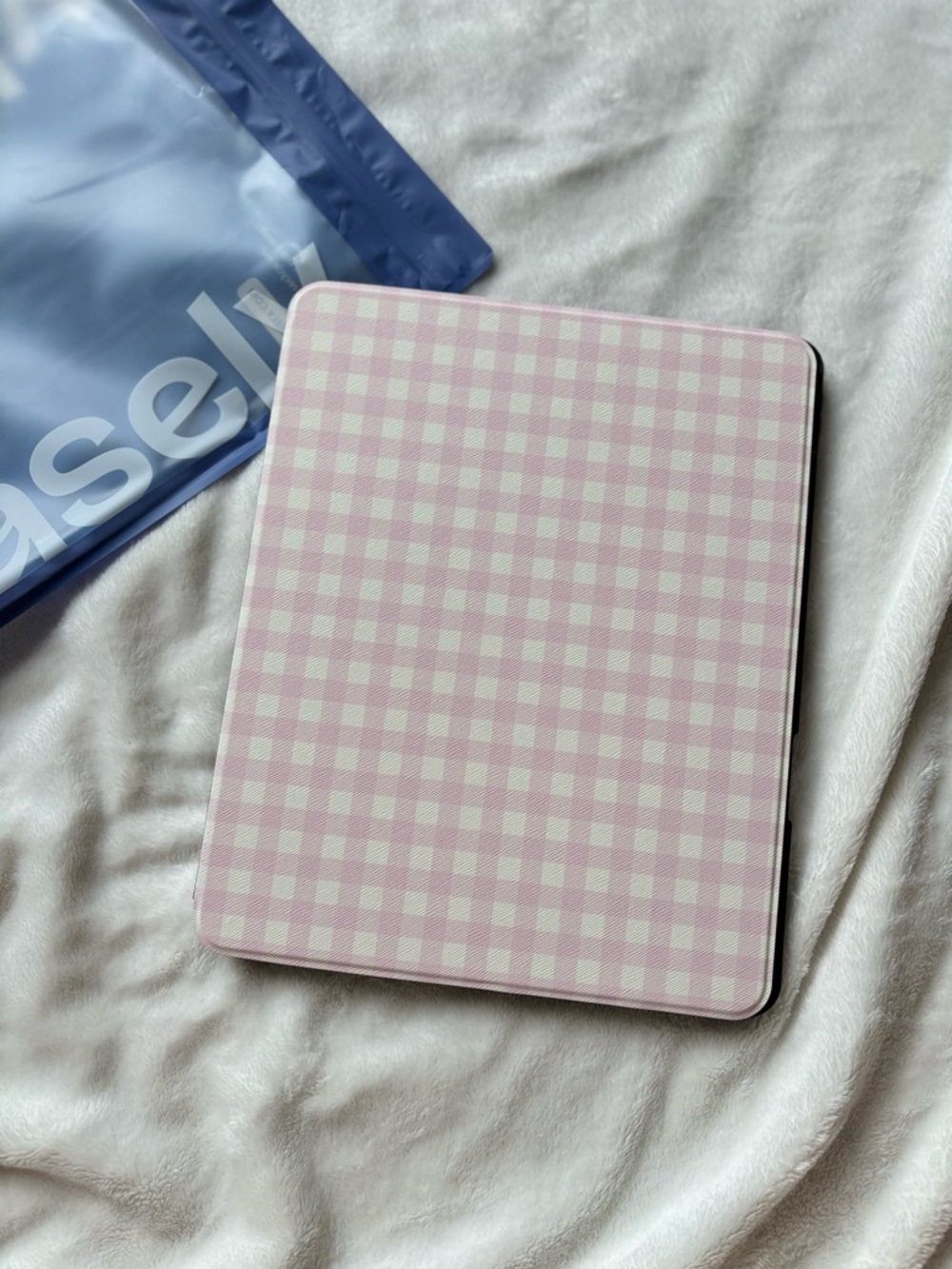 Pink Gingham Tablet Cover - Protective Folio Case